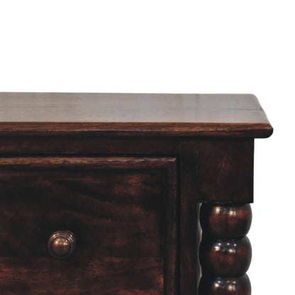 Savannah Spindle CA Walnut 2 Drawer Nightstand