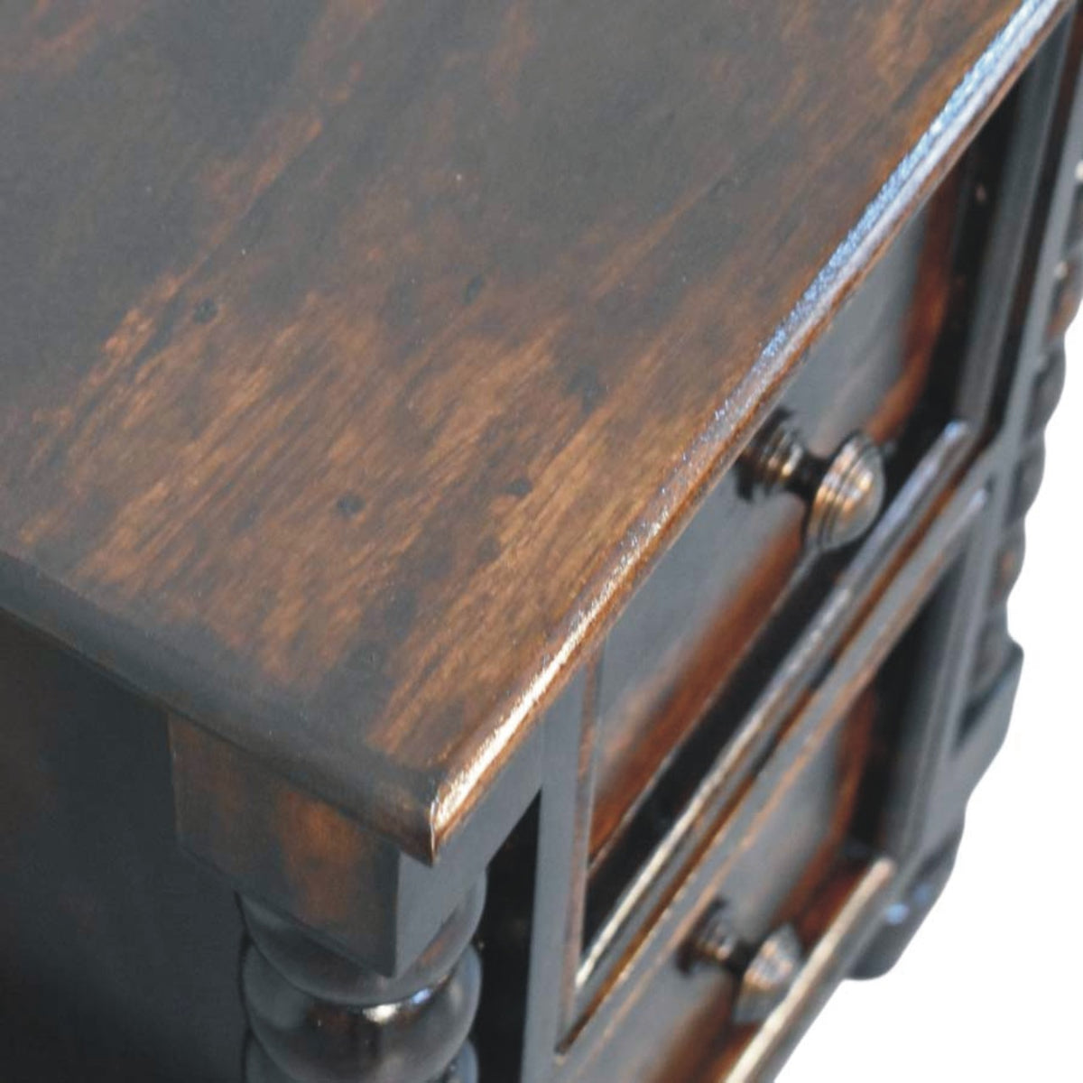 Savannah Spindle CA Walnut 2 Drawer Nightstand