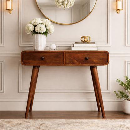 Nashville Curved 2-Drawer Console Table