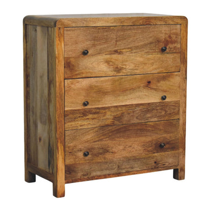 Nordic Oak-Toned 3 Drawer Timber Dresser