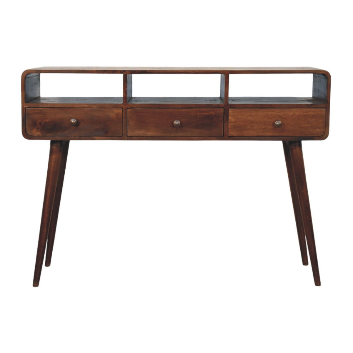 Nashville Walnut 3-Drawer Console Table