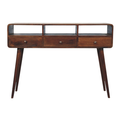 Nashville Walnut 3-Drawer Console Table