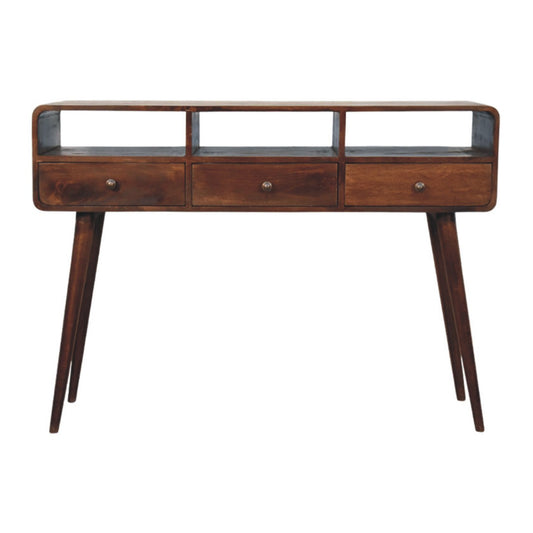Nashville Walnut 3-Drawer Console Table
