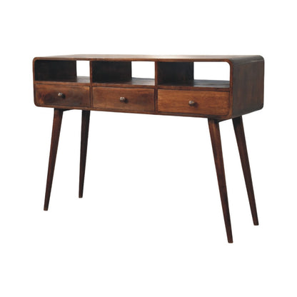 Nashville Walnut 3-Drawer Console Table