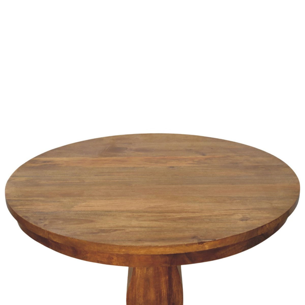 Sculptural Pedestal Amber Oak Dining Table