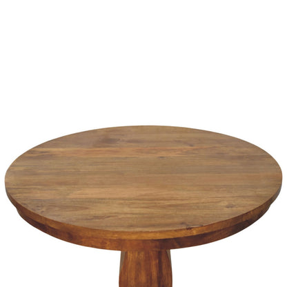 Sculptural Pedestal Amber Oak Dining Table