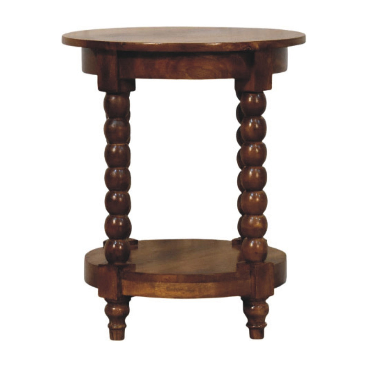 Savannah Spindle Amber Oak 2 Tier End Table