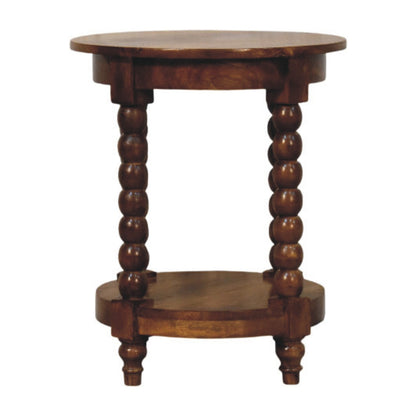 Savannah Spindle Amber Oak 2 Tier End Table