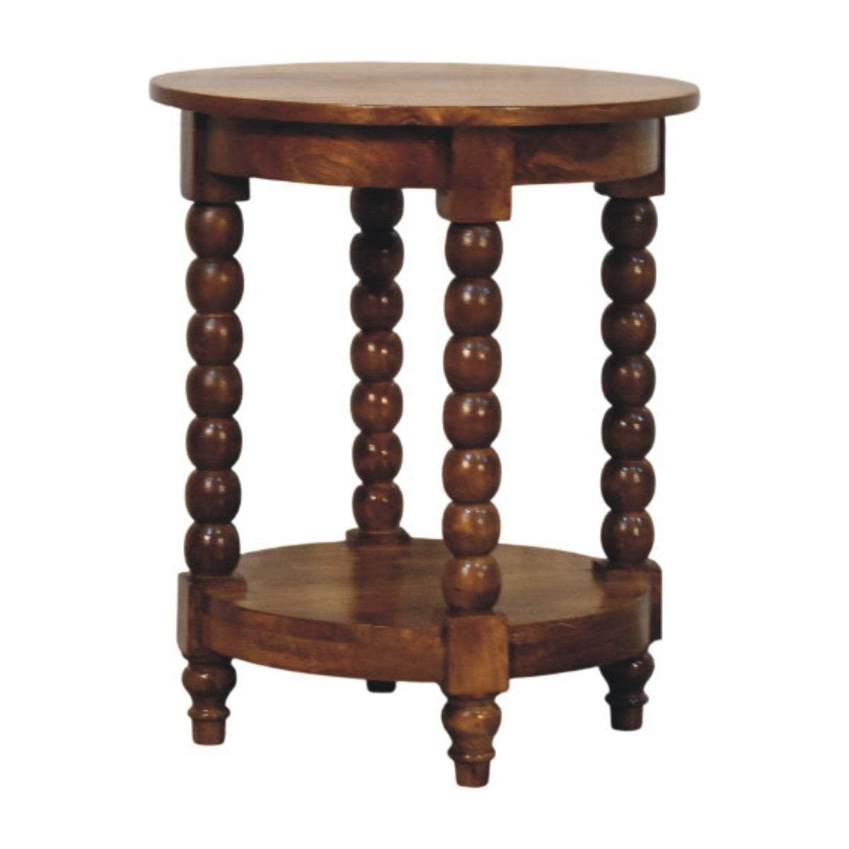 Savannah Spindle Amber Oak 2 Tier End Table