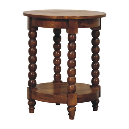 Savannah Spindle Amber Oak 2 Tier End Table