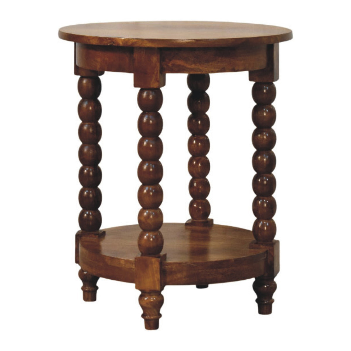 Savannah Spindle Amber Oak 2 Tier End Table