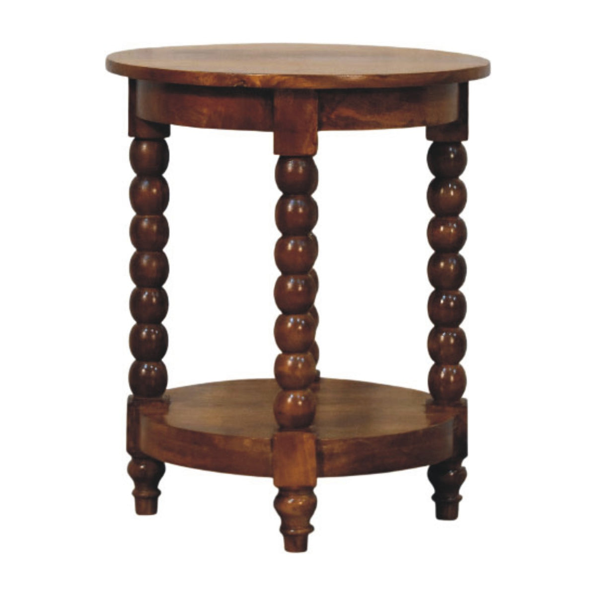 Savannah Spindle Amber Oak 2 Tier End Table