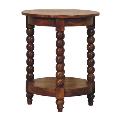 Savannah Spindle Amber Oak 2 Tier End Table