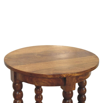 Savannah Spindle Amber Oak 2 Tier End Table