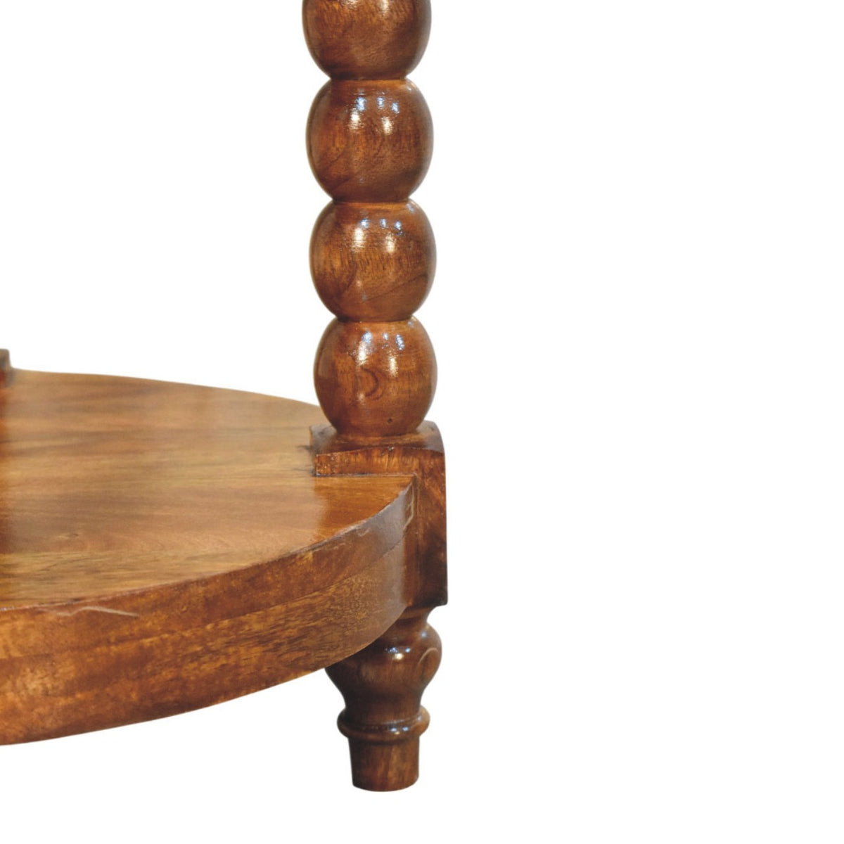 Savannah Spindle Amber Oak 2 Tier End Table