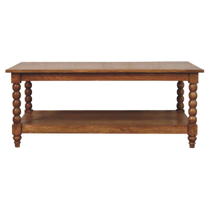 Savannah Spindle Amber Oak 2 Tier Coffee Table