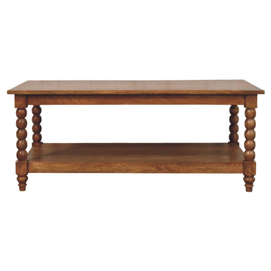 Savannah Spindle Amber Oak 2 Tier Coffee Table