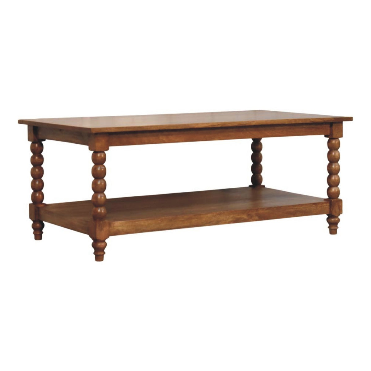 Savannah Spindle Amber Oak 2 Tier Coffee Table
