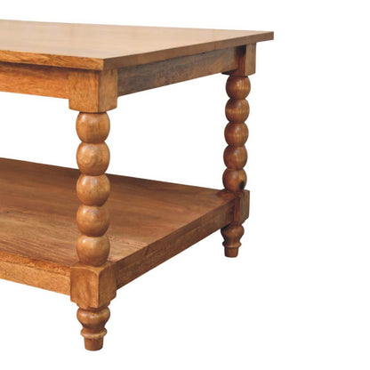Savannah Spindle Amber Oak 2 Tier Coffee Table