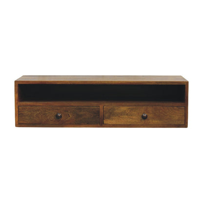 Taos Amber Oak Open Media Storage Unit