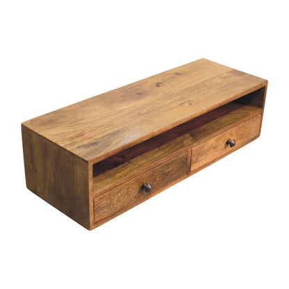 Taos Amber Oak Open Media Storage Unit