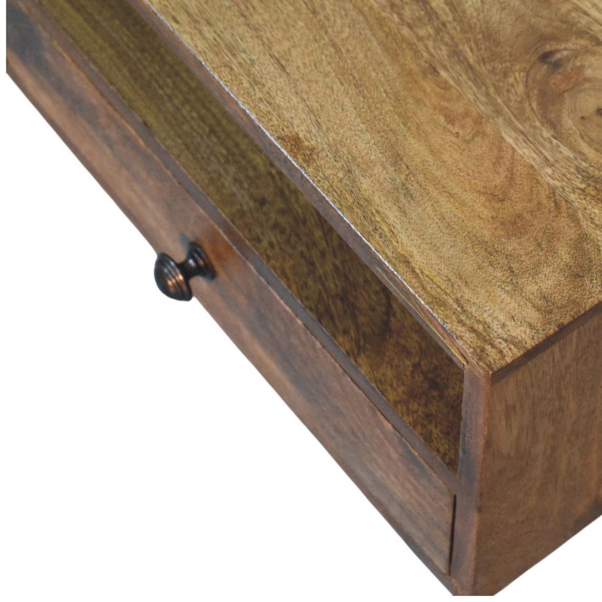 Taos Amber Oak Open Media Storage Unit