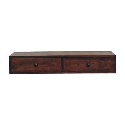 Roasted Almond Slim 2 Drawer Console Table