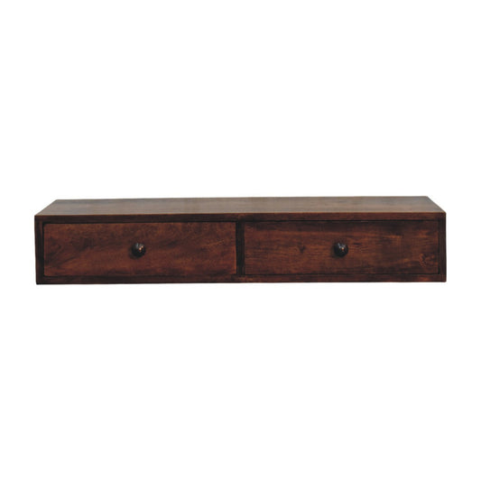 Roasted Almond Slim 2 Drawer Console Table
