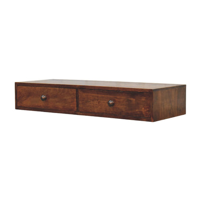 Roasted Almond Slim 2 Drawer Console Table