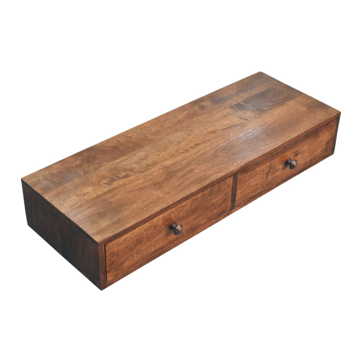 Roasted Almond Slim 2 Drawer Console Table