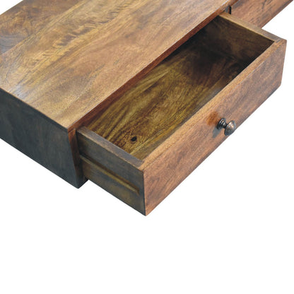 Roasted Almond Slim 2 Drawer Console Table