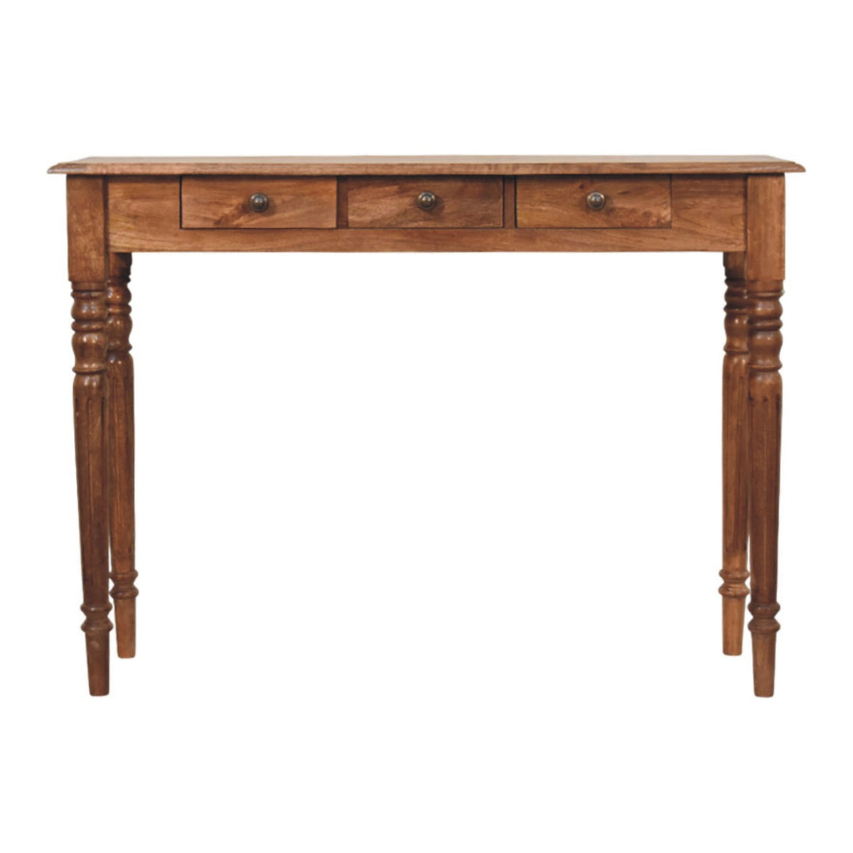 Carmel 3 Drawer Turned Leg Wood Console