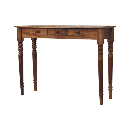 Carmel 3 Drawer Turned Leg Wood Console