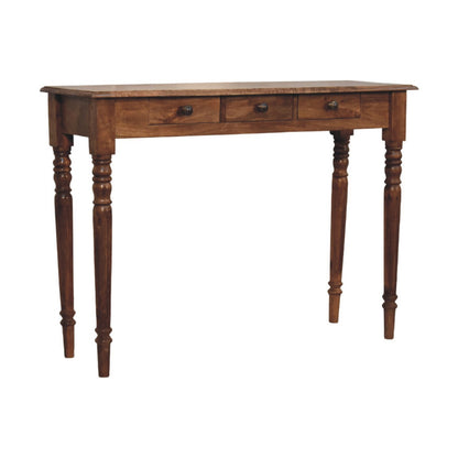 Carmel 3 Drawer Turned Leg Wood Console
