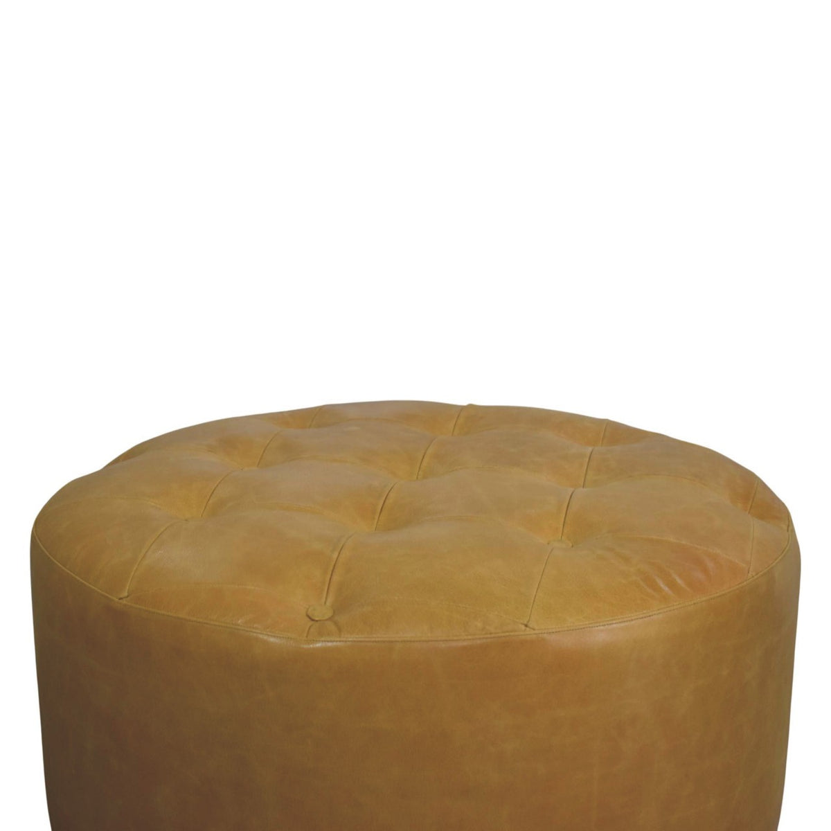 Sutton Buffalo Leather Tan Round Coffee Table