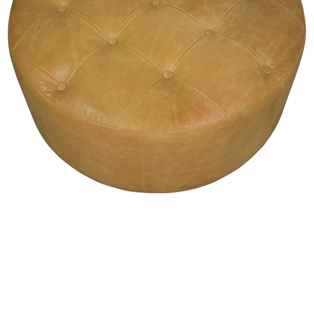Sutton Buffalo Leather Tan Round Coffee Table
