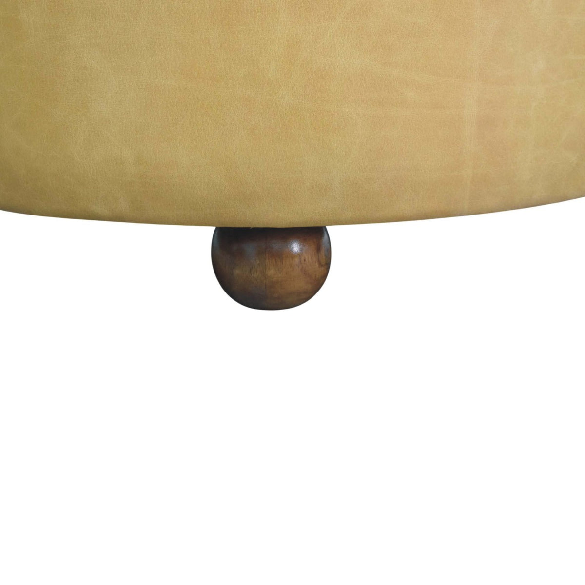 Sutton Buffalo Leather Tan Round Coffee Table