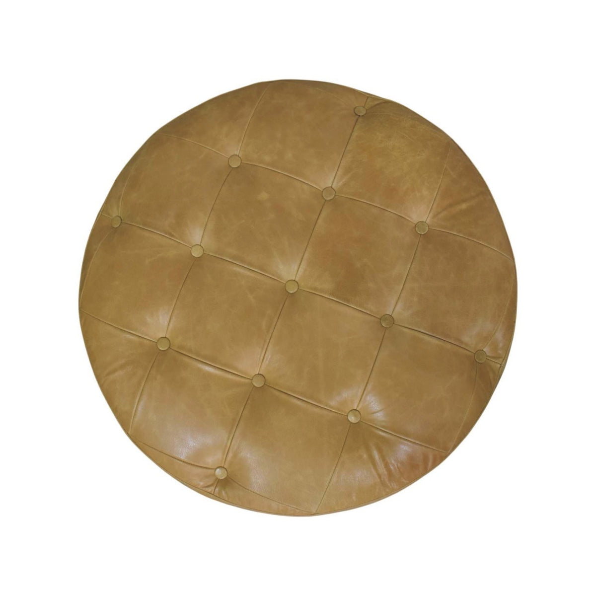 Sutton Buffalo Leather Tan Round Coffee Table