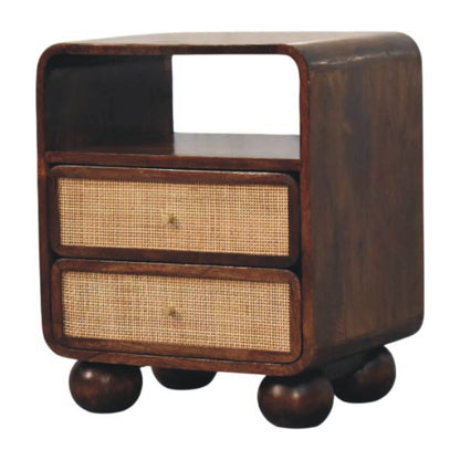 Malibu Rattan Walnut 2 Drawer Nightstand