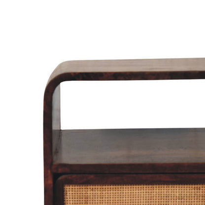 Malibu Rattan Walnut 2 Drawer Nightstand