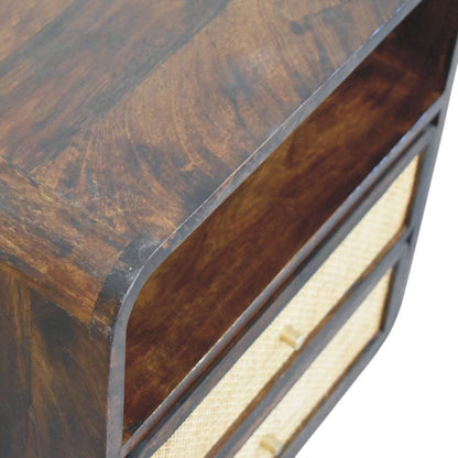 Malibu Rattan Walnut 2 Drawer Nightstand
