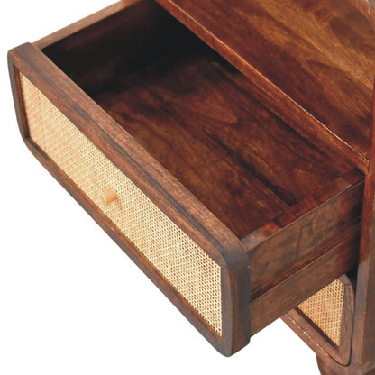 Malibu Rattan Walnut 2 Drawer Nightstand