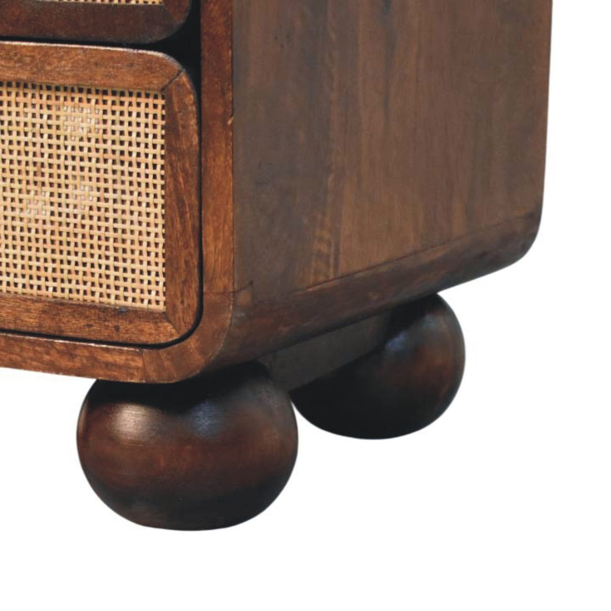 Malibu Rattan Walnut 2 Drawer Nightstand