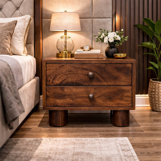 Montecito Walnut 2 Drawer Nightstand