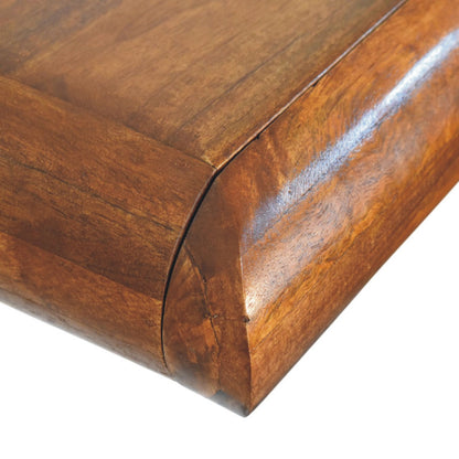 Marin Chestnut Floating Curved Nightstand