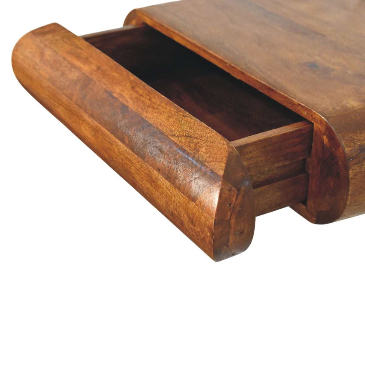 Marin Chestnut Floating Curved Nightstand