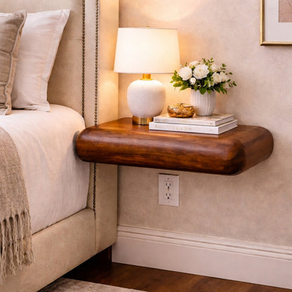 Marin Chestnut Floating Curved Nightstand