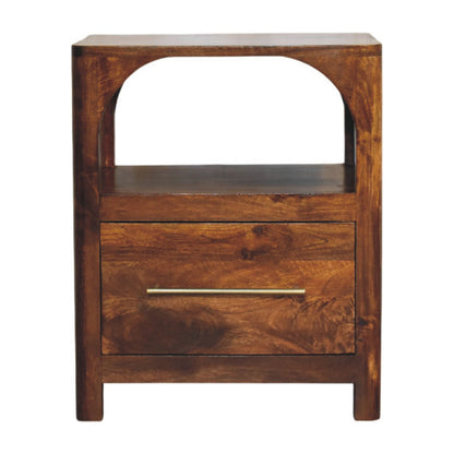 Arched Chestnut 1 Drawer Nightstand
