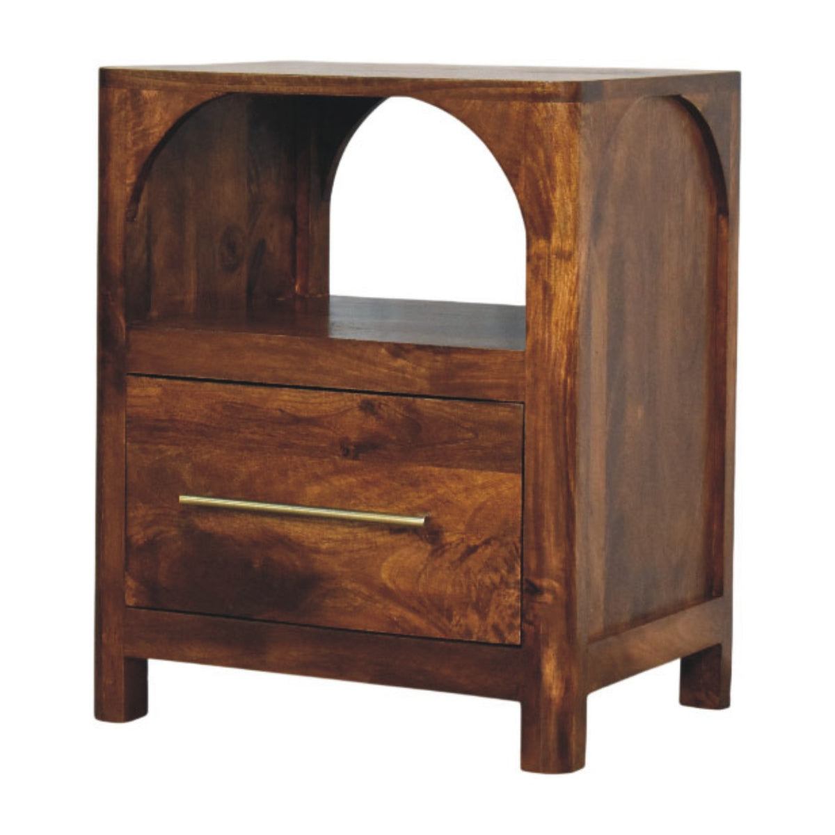 Arched Chestnut 1 Drawer Nightstand