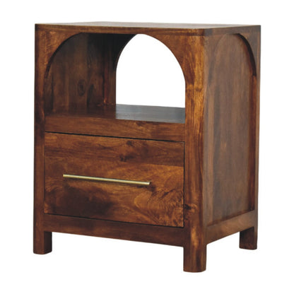 Arched Chestnut 1 Drawer Nightstand